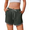 Ekouaer Women’s Pajama Shorts Elastic Waist Sleep Shorts Stylish Lounge Shorts Casual Comfy Sweat Shorts(Army Green)