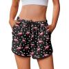 Ekouaer Women’s Pajama Shorts Elastic Waist Sleep Shorts Stylish Lounge Shorts Casual Comfy Sweat Shorts(Flamingo)
