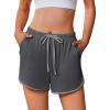 Ekouaer Women’s Pajama Shorts Elastic Waist Sleep Shorts Stylish Lounge Shorts Casual Comfy Sweat Shorts(Grey)