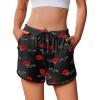 Ekouaer Women’s Pajama Shorts Elastic Waist Sleep Shorts Stylish Lounge Shorts Casual Comfy Sweat Shorts(Love)