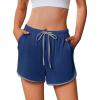 Ekouaer Women’s Pajama Shorts Elastic Waist Sleep Shorts Stylish Lounge Shorts Casual Comfy Sweat Shorts(Navy Blue)