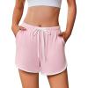 Ekouaer Women’s Pajama Shorts Elastic Waist Sleep Shorts Stylish Lounge Shorts Casual Comfy Sweat Shorts(Pink)