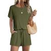 Ekouaer Womens Romper 2026 Summer Casual Short Jumpsuits Beach Vacation Clothes with Pockets(Army Green)