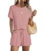 Ekouaer Womens Romper 2026 Summer Casual Short Jumpsuits Beach Vacation Clothes with Pockets(Dirty Pink)