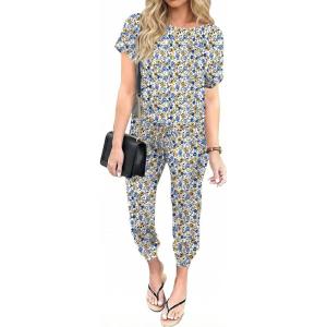 Ekouaer Jumpsuits for Women Dressy Summer Romper Casual Spring Vacation Outfits 2026 One Piece Travel Clothes(Floral 366)