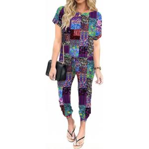 Ekouaer Jumpsuits for Women Dressy Summer Romper Casual Spring Vacation Outfits 2026 One Piece Travel Clothes(Floral 887)