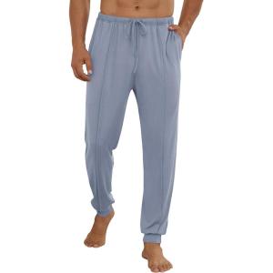 Ekouaer Men’s Pajama Pants Ultra Lightweight Pjs Bottoms Soft Sleep Jogger Pants with Pocket Drawstring(Denim)
