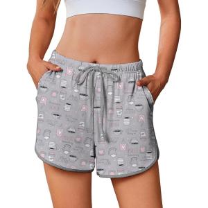 Ekouaer Women’s Pajama Shorts Elastic Waist Sleep Shorts Stylish Lounge Shorts Casual Comfy Sweat Shorts(Butterfly)