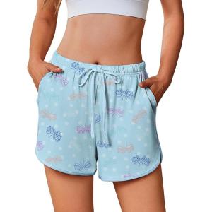 Ekouaer Women’s Pajama Shorts Elastic Waist Sleep Shorts Stylish Lounge Shorts Casual Comfy Sweat Shorts(Coffee Cup)