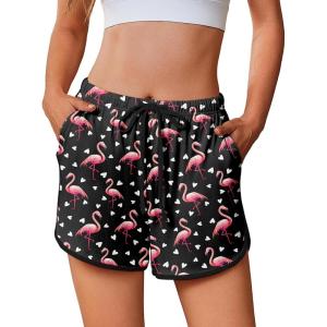 Ekouaer Women’s Pajama Shorts Elastic Waist Sleep Shorts Stylish Lounge Shorts Casual Comfy Sweat Shorts(Flamingo)