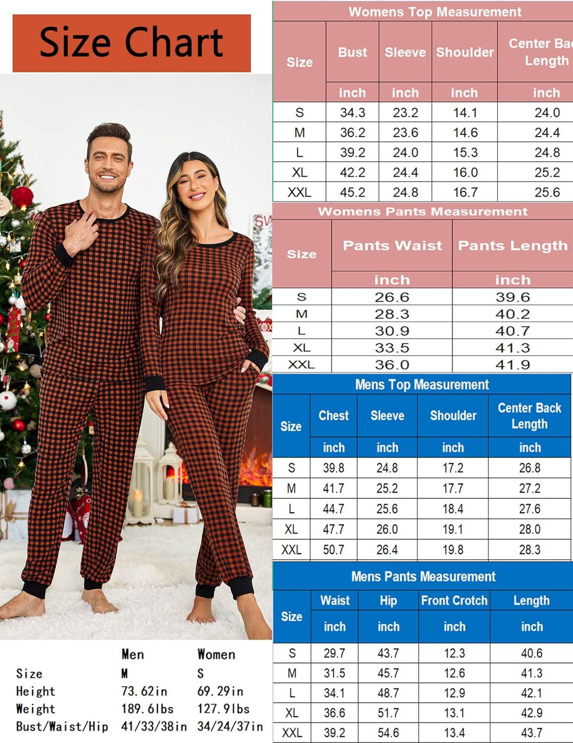 imageEkouaer Pajamas for Couple Matching Pjs Long Sleeve Plaid Sleepwear Soft Loungewear with Pockets SXXLPattern7caramel Plaid
