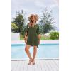 Ekouaer Bathing Suit Cover Up for Women V Neck Button Down Swimsuit Coverup Beach Dress Shirt S-3XL(Army Green)