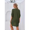 Ekouaer Bathing Suit Cover Up for Women V Neck Button Down Swimsuit Coverup Beach Dress Shirt S-3XL(Army Green)
