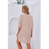 Ekouaer Bathing Suit Cover Up for Women V Neck Button Down Swimsuit Coverup Beach Dress Shirt S-3XL(Beige)