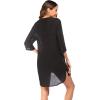 Ekouaer Bathing Suit Cover Up for Women V Neck Button Down Swimsuit Coverup Beach Dress Shirt S-3XL(Black)