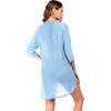 Ekouaer Bathing Suit Cover Up for Women V Neck Button Down Swimsuit Coverup Beach Dress Shirt S-3XL(Clear Blue)