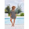 Ekouaer Bathing Suit Cover Up for Women V Neck Button Down Swimsuit Coverup Beach Dress Shirt S-3XL(Dark Grey)