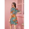 Ekouaer Bathing Suit Cover Up for Women V Neck Button Down Swimsuit Coverup Beach Dress Shirt S-3XL(Green Tropical Print)
