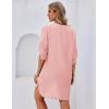 Ekouaer Bathing Suit Cover Up for Women V Neck Button Down Swimsuit Coverup Beach Dress Shirt S-3XL(Light Pink)