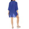 Ekouaer Bathing Suit Cover Up for Women V Neck Button Down Swimsuit Coverup Beach Dress Shirt S-3XL(Navy)