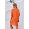 Ekouaer Bathing Suit Cover Up for Women V Neck Button Down Swimsuit Coverup Beach Dress Shirt S-3XL(Orange Red)