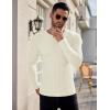 Ekouaer Men’s Long Sleeve Shirts Ribbed Pullover Tees Sim Fit Thermal Tops Crew Neck Stretchy Undershirts S-3XL(Beige)
