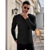 Ekouaer Men’s Long Sleeve Shirts Ribbed Pullover Tees Sim Fit Thermal Tops Crew Neck Stretchy Undershirts S-3XL(Black)