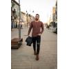 Ekouaer Men’s Long Sleeve Shirts Ribbed Pullover Tees Sim Fit Thermal Tops Crew Neck Stretchy Undershirts S-3XL(Brown)