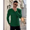 Ekouaer Men’s Long Sleeve Shirts Ribbed Pullover Tees Sim Fit Thermal Tops Crew Neck Stretchy Undershirts S-3XL(Deep Green)