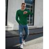 Ekouaer Men’s Long Sleeve Shirts Ribbed Pullover Tees Sim Fit Thermal Tops Crew Neck Stretchy Undershirts S-3XL(Deep Green)