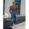 Ekouaer Men’s Long Sleeve Shirts Ribbed Pullover Tees Sim Fit Thermal Tops Crew Neck Stretchy Undershirts S-3XL(Deep Grey)