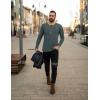 Ekouaer Men’s Long Sleeve Shirts Ribbed Pullover Tees Sim Fit Thermal Tops Crew Neck Stretchy Undershirts S-3XL(Deep Grey)