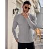 Ekouaer Men’s Long Sleeve Shirts Ribbed Pullover Tees Sim Fit Thermal Tops Crew Neck Stretchy Undershirts S-3XL(Grey)