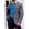 Ekouaer Men’s Long Sleeve Shirts Ribbed Pullover Tees Sim Fit Thermal Tops Crew Neck Stretchy Undershirts S-3XL(Lake Blue)