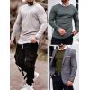 Ekouaer Men’s Long Sleeve Shirts Ribbed Pullover Tees Sim Fit Thermal Tops Crew Neck Stretchy Undershirts S-3XL(Lake Blue)