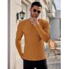 Ekouaer Men’s Long Sleeve Shirts Ribbed Pullover Tees Sim Fit Thermal Tops Crew Neck Stretchy Undershirts S-3XL(Light Brown)