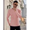 Ekouaer Men’s Long Sleeve Shirts Ribbed Pullover Tees Sim Fit Thermal Tops Crew Neck Stretchy Undershirts S-3XL(Light Pink)