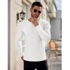 Ekouaer Men’s Long Sleeve Shirts Ribbed Pullover Tees Sim Fit Thermal Tops Crew Neck Stretchy Undershirts S-3XL(White)