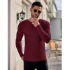 Ekouaer Men’s Long Sleeve Shirts Ribbed Pullover Tees Sim Fit Thermal Tops Crew Neck Stretchy Undershirts S-3XL(Wine Red)