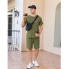 Ekouaer Mens Pajamas Set Cotton Short Sleeve Sleepwear 2 Piece Pj Sets for Men Soft Nightwear with Pockets S-XXL(Army Green)