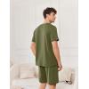 Ekouaer Mens Pajamas Set Cotton Short Sleeve Sleepwear 2 Piece Pj Sets for Men Soft Nightwear with Pockets S-XXL(Army Green)