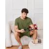 Ekouaer Mens Pajamas Set Cotton Short Sleeve Sleepwear 2 Piece Pj Sets for Men Soft Nightwear with Pockets S-XXL(Army Green)