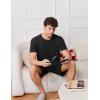 Ekouaer Mens Pajamas Set Cotton Short Sleeve Sleepwear 2 Piece Pj Sets for Men Soft Nightwear with Pockets S-XXL(Black)