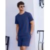 Ekouaer Mens Pajamas Set Cotton Short Sleeve Sleepwear 2 Piece Pj Sets for Men Soft Nightwear with Pockets S-XXL(Deep Blue)