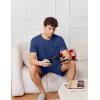 Ekouaer Mens Pajamas Set Cotton Short Sleeve Sleepwear 2 Piece Pj Sets for Men Soft Nightwear with Pockets S-XXL(Deep Blue)