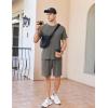 Ekouaer Mens Pajamas Set Cotton Short Sleeve Sleepwear 2 Piece Pj Sets for Men Soft Nightwear with Pockets S-XXL(Deep Grey)