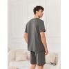 Ekouaer Mens Pajamas Set Cotton Short Sleeve Sleepwear 2 Piece Pj Sets for Men Soft Nightwear with Pockets S-XXL(Deep Grey)