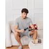 Ekouaer Mens Pajamas Set Cotton Short Sleeve Sleepwear 2 Piece Pj Sets for Men Soft Nightwear with Pockets S-XXL(Grey)