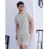 Ekouaer Mens Pajamas Set Cotton Short Sleeve Sleepwear 2 Piece Pj Sets for Men Soft Nightwear with Pockets S-XXL(Grey)
