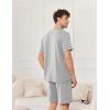 Ekouaer Mens Pajamas Set Cotton Short Sleeve Sleepwear 2 Piece Pj Sets for Men Soft Nightwear with Pockets S-XXL(Grey)